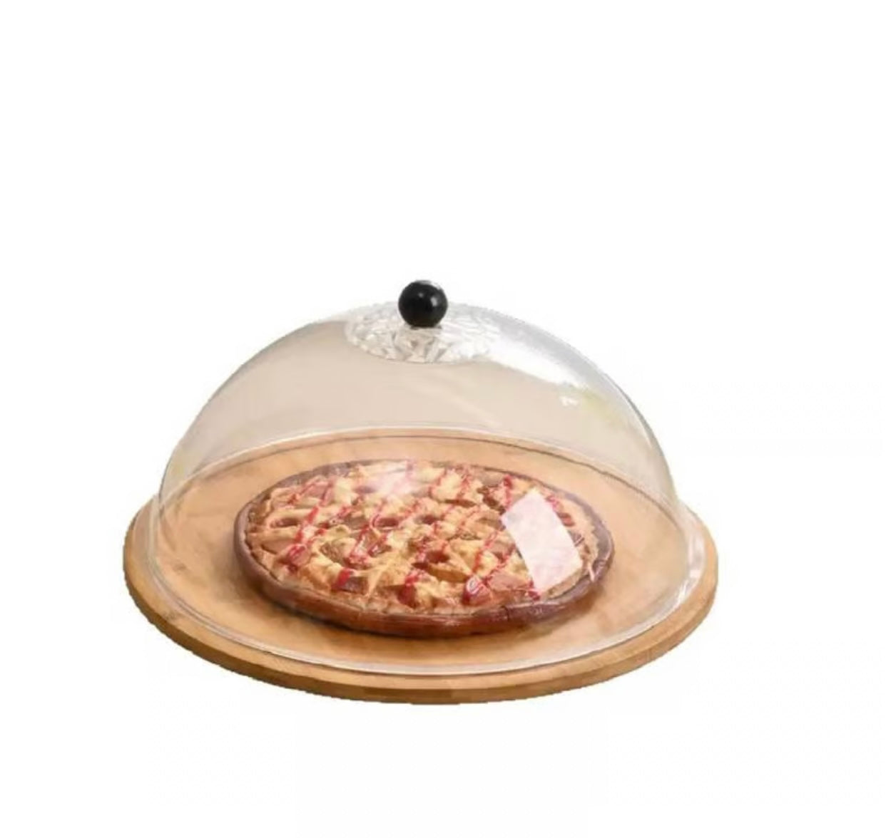 Round Bamboo Tray With Plexi Cover