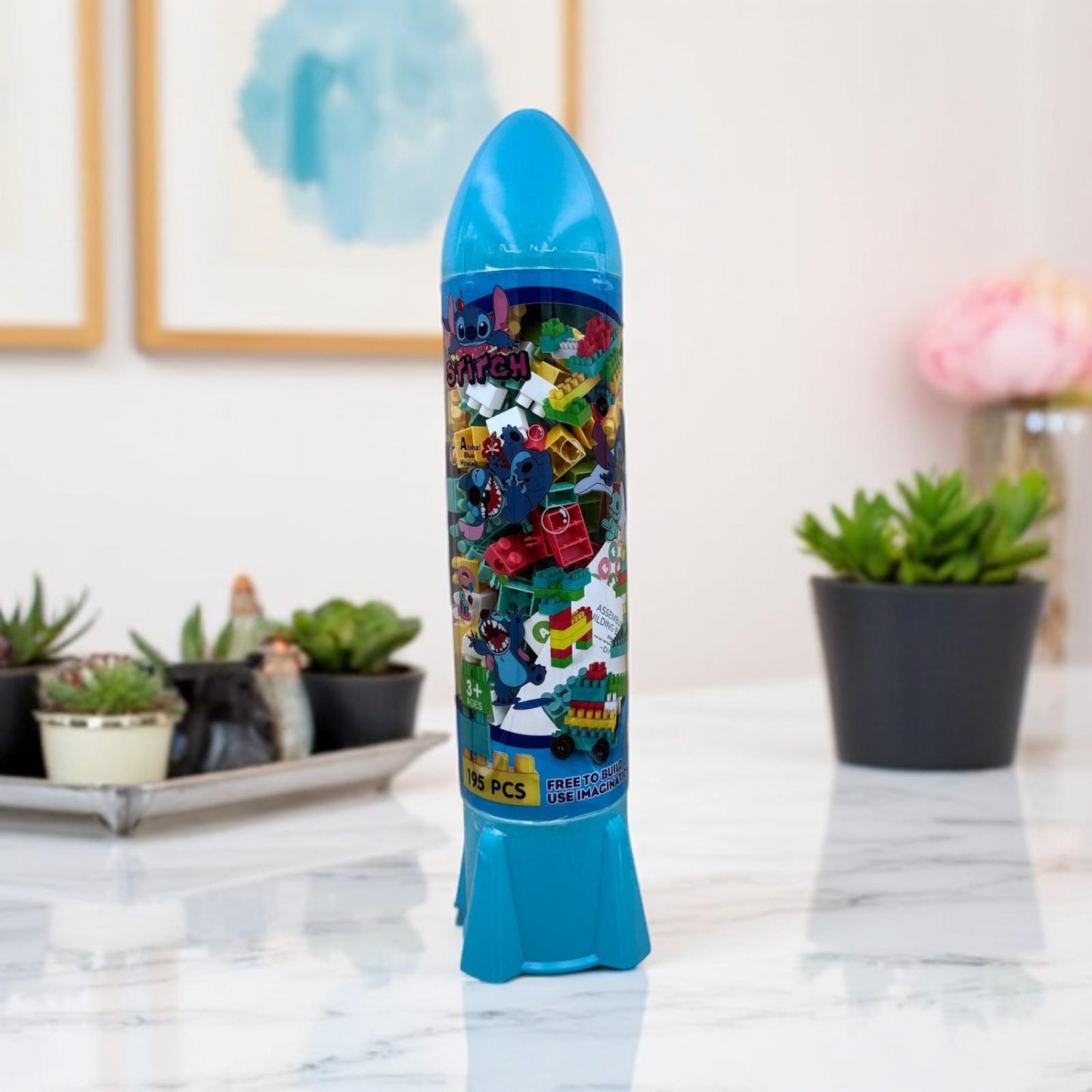 Stitch Rocket Building Block Set - 195 Pieces