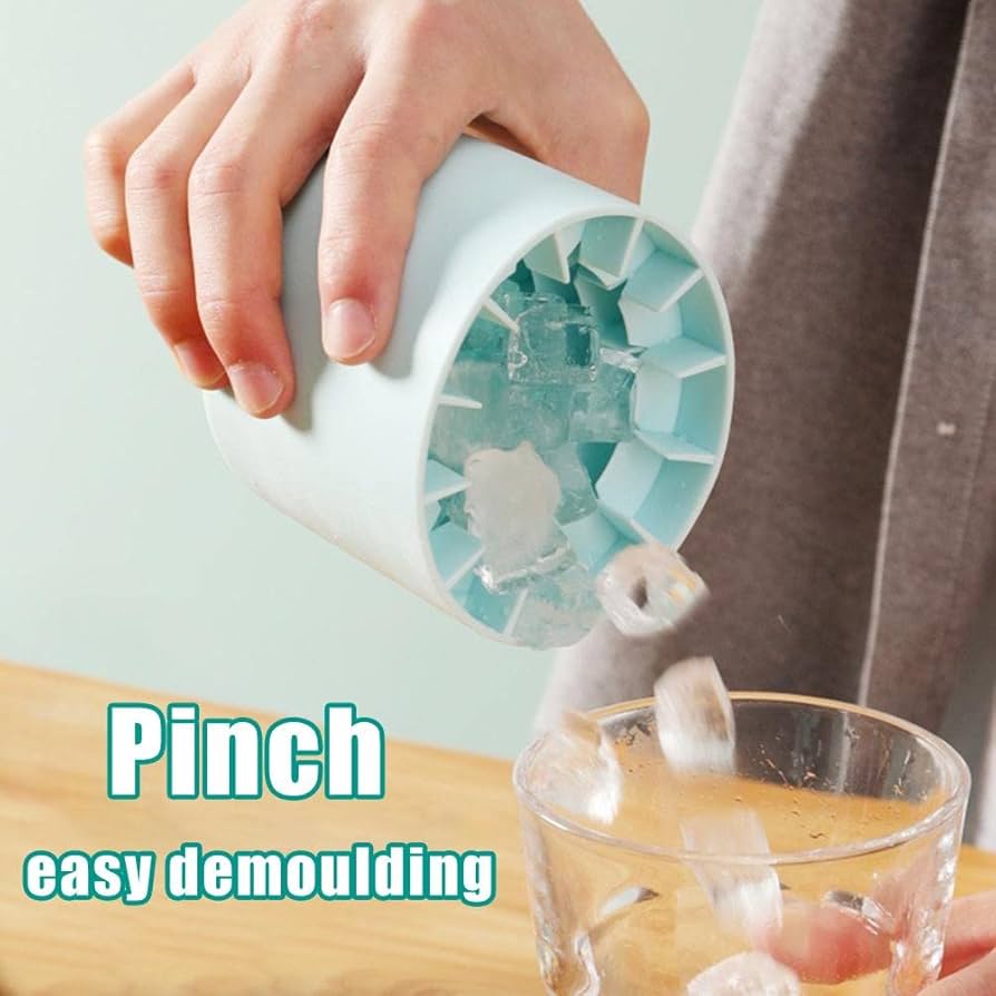 Silicone Ice Making Cup Ice Bucket with Lid - Aqua