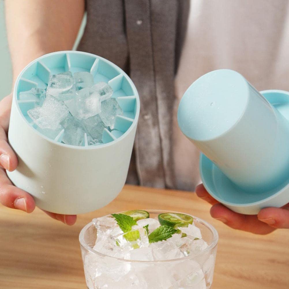 Silicone Ice Making Cup Ice Bucket with Lid - Aqua