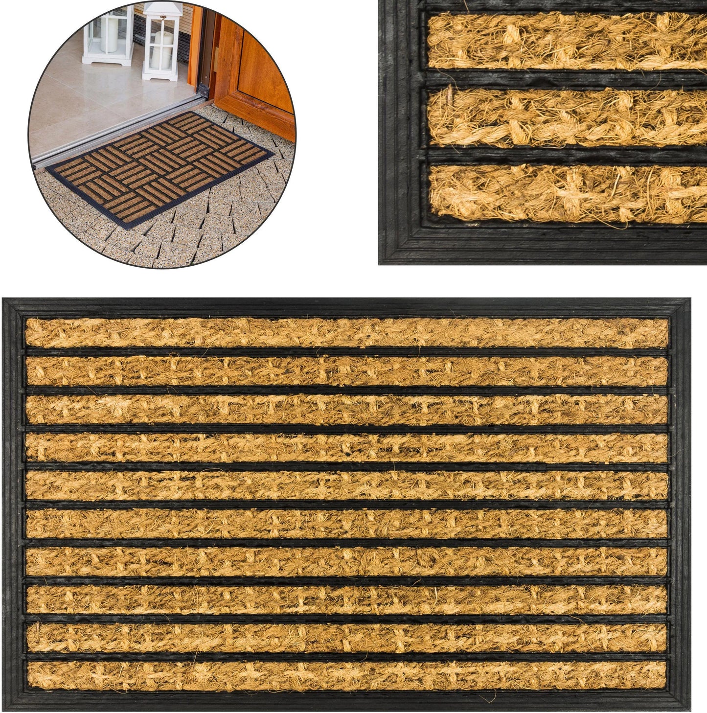 Decorative Coir & Rubber Doormat