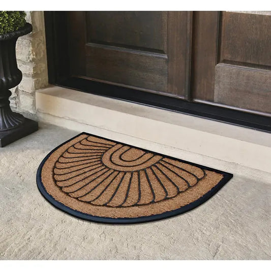 Half Circle Decorative Coir & Rubber Doormat