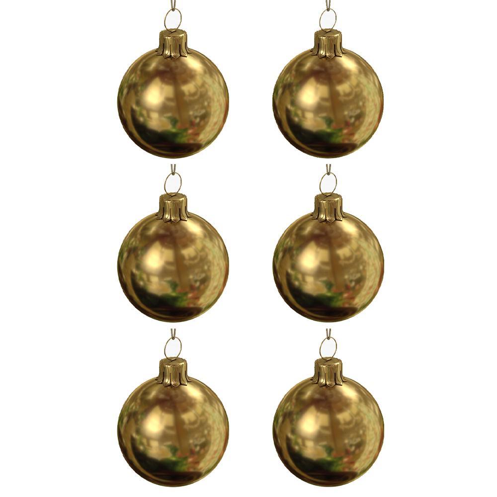 Christmas Gold Decoration Ball 4 Cm (Set Of 6)