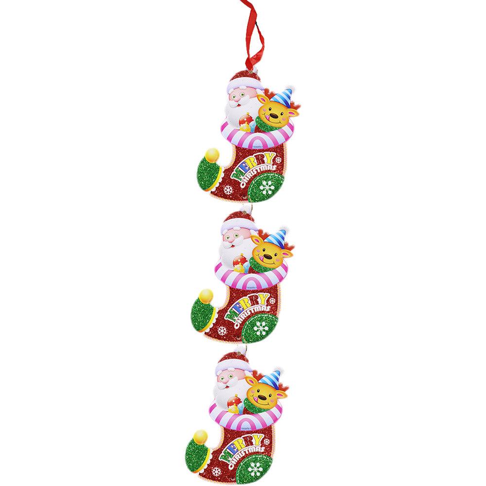 Merry Christmas Foam Door Hanger 3 Pcs Chain
