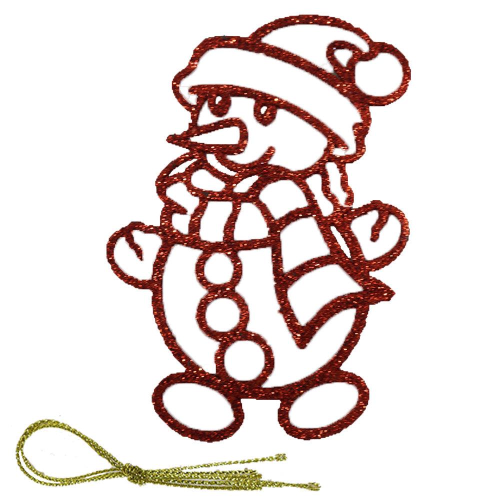 Christmas Glitter Snowman Tree Decoration (2 PCs)