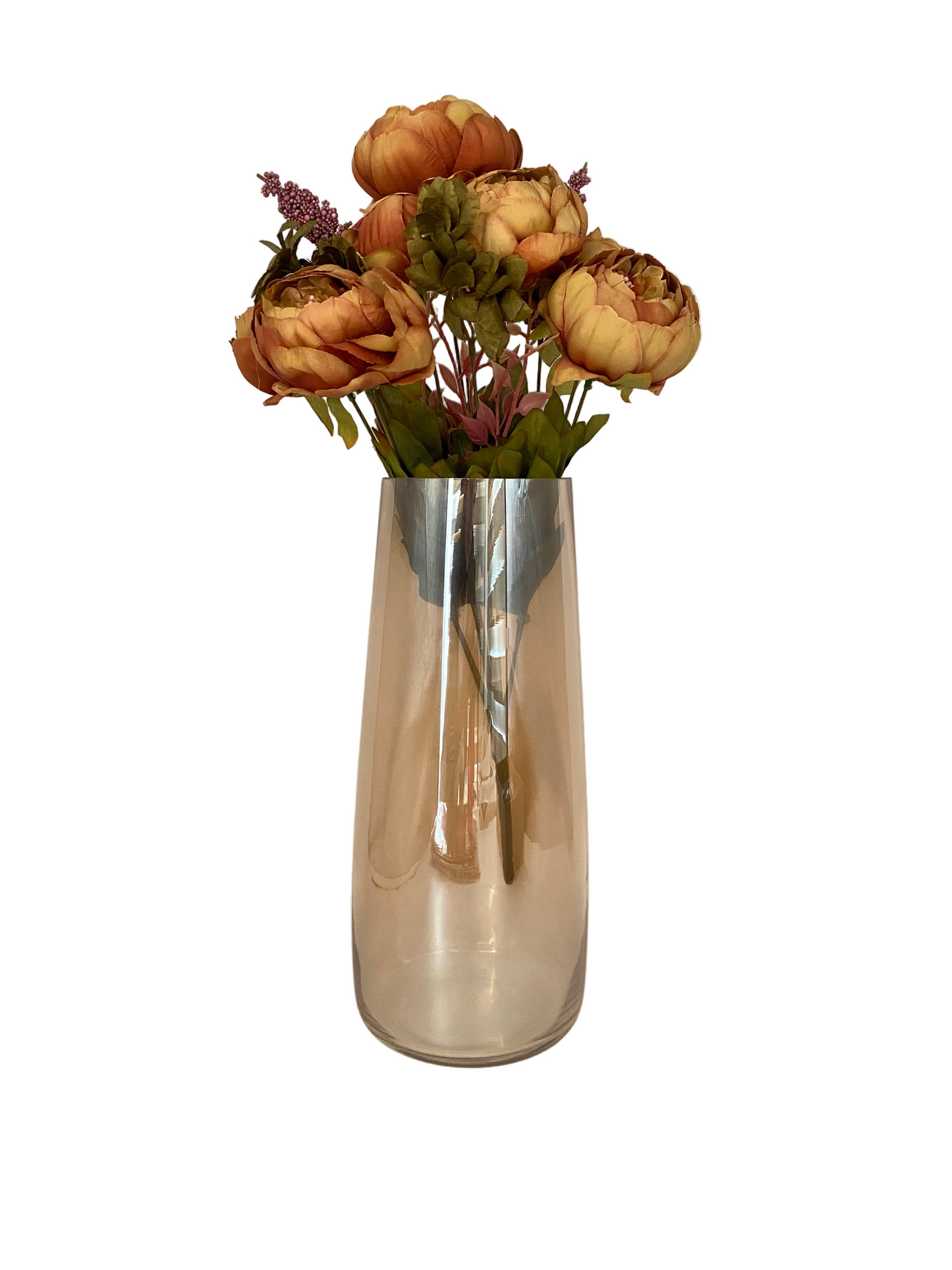 Glass Transparent Vase- Amber
