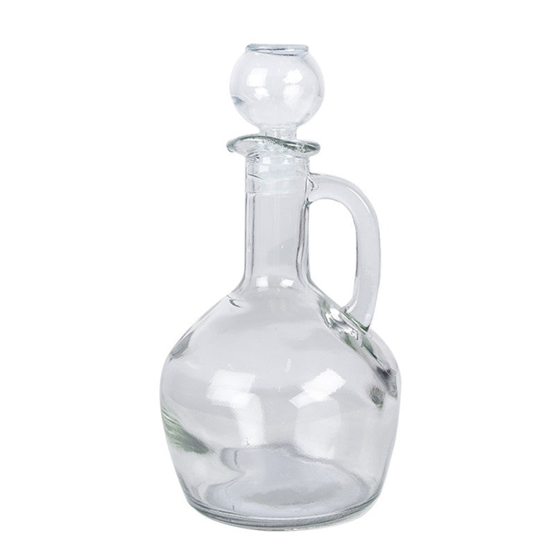 Glass oil bottle with lid