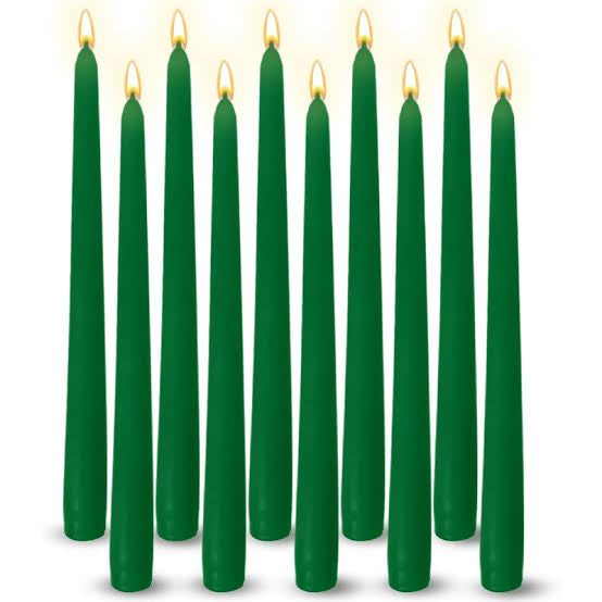 Fama,10 Pcs Taper Green Candles Set