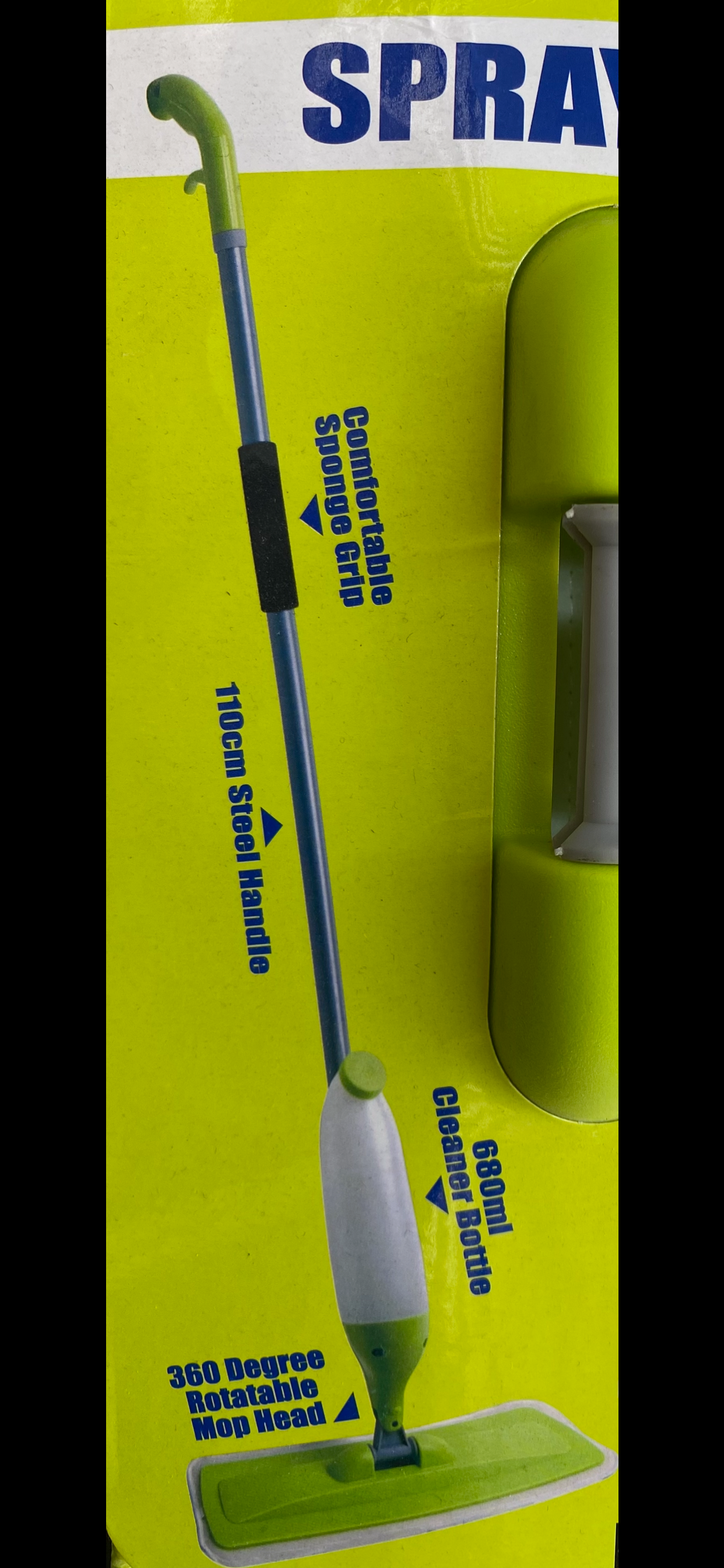 Spray mop with stainless steel handle