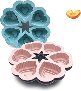 CookStyle , Non-Stick 6 Cavity Silicone Heart Shaped Baking Mold