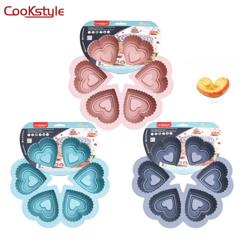 CookStyle , Non-Stick 6 Cavity Silicone Heart Shaped Baking Mold