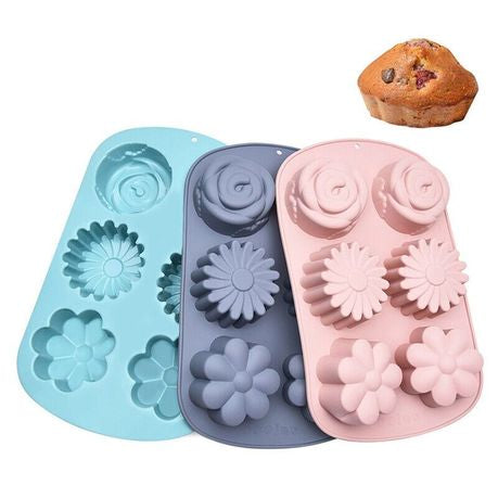 Cookstyle, Silicone 6 pcs Multi Flowers Mold