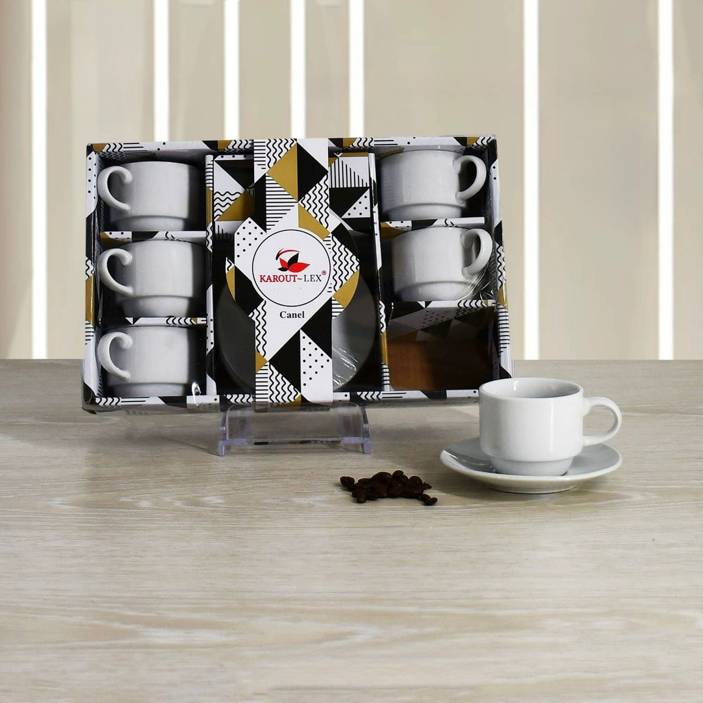 Canel, 12 Pcs Coffee Cups With Saucers Set