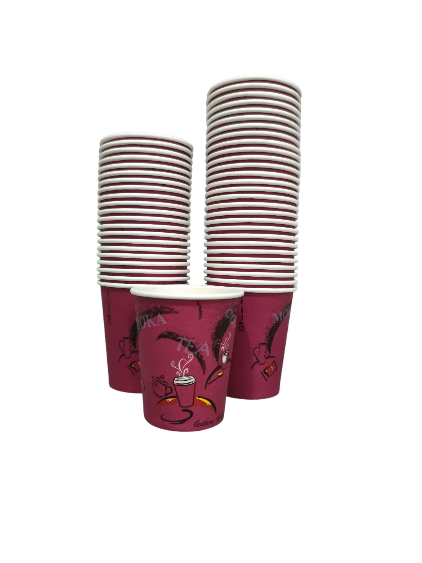 50 Pcs Burgundy Paper Coffee Cups