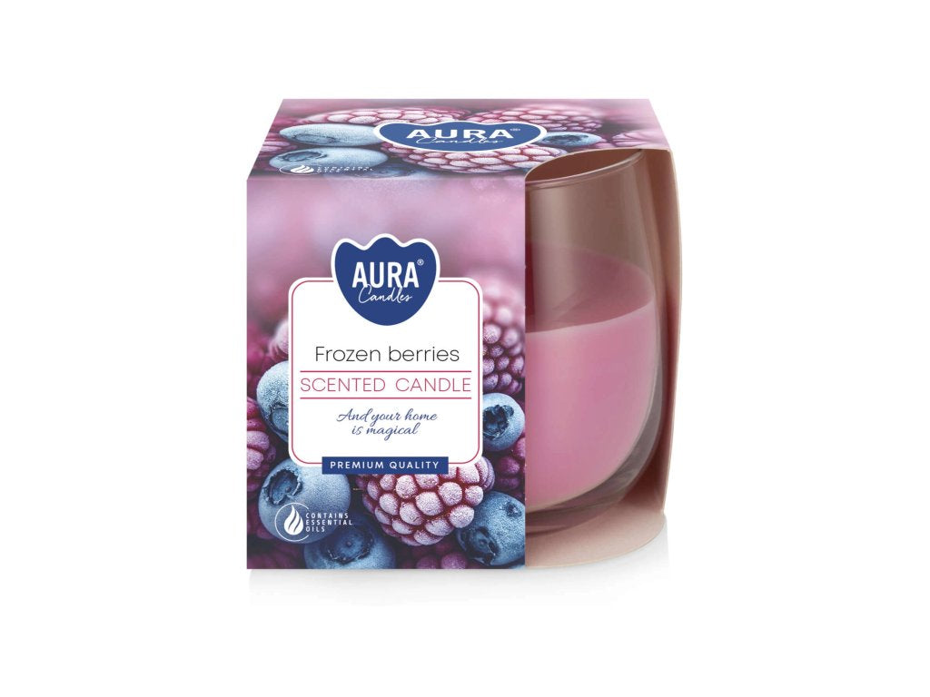 AURA , Scented Candle In Glass - Frozen Fruits