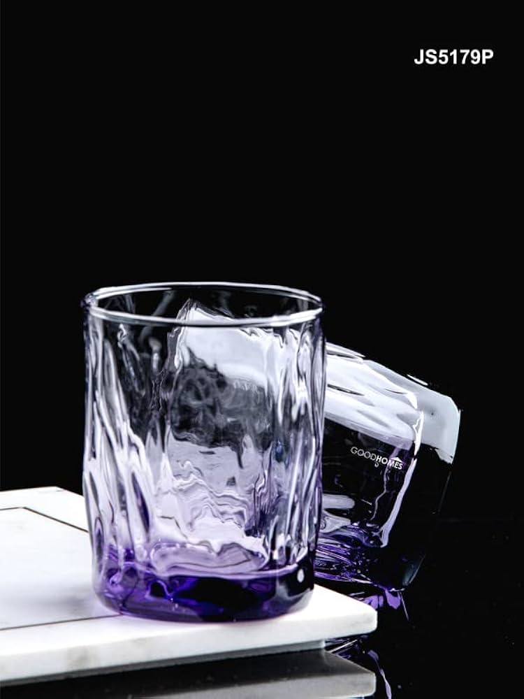 Delisoga, 6 pcs purple glass tumbler