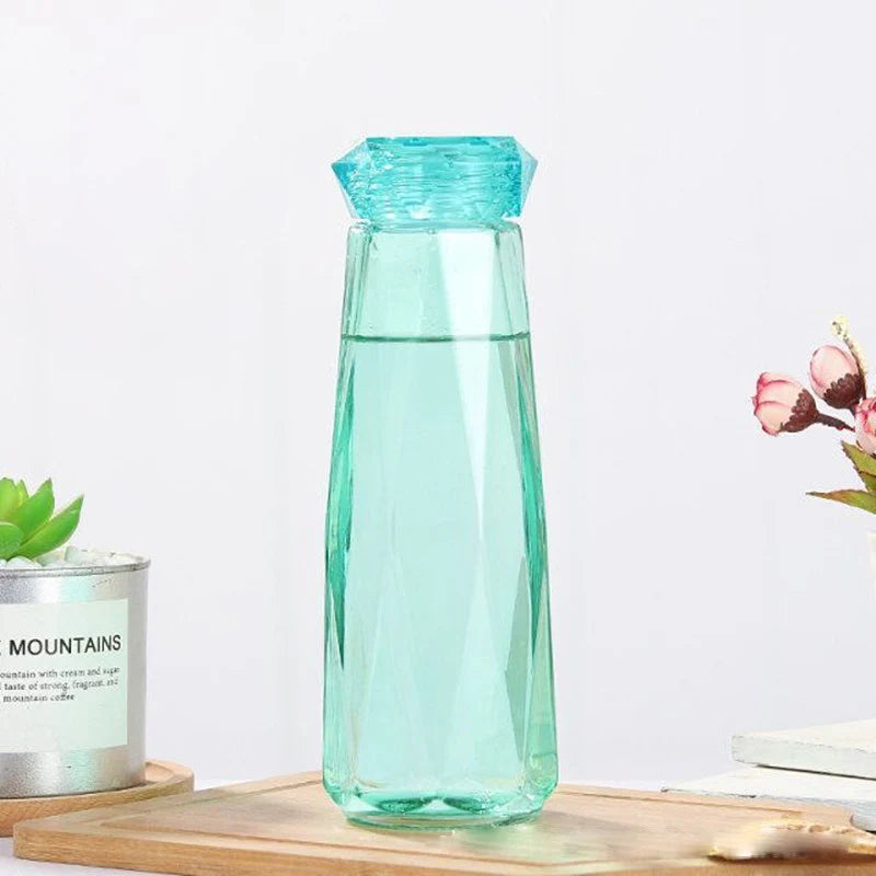 420 ml Glass Water Bottle Diamond