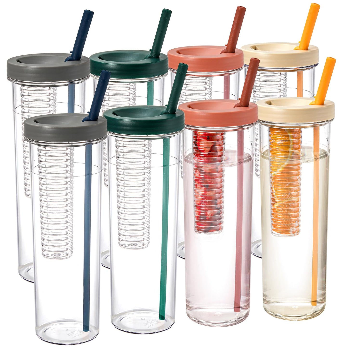 Fruit infuser with straw cup