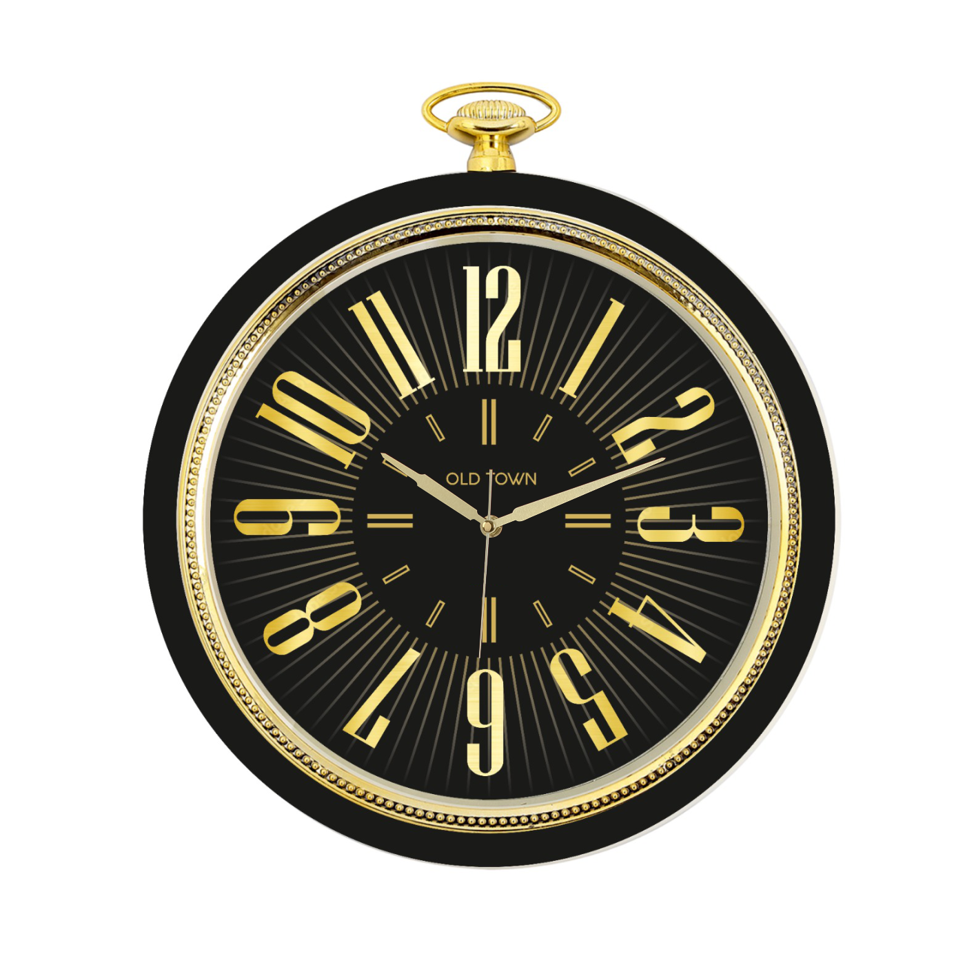 Black And Golden Wall Clock