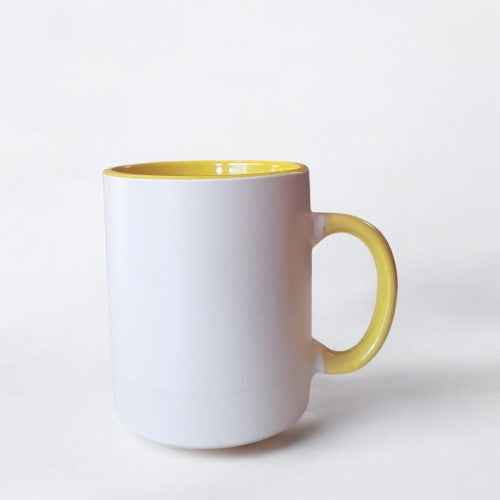 White and yellow Porcelain Mug