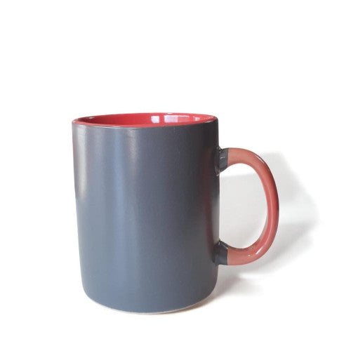 Grey and red Porcelain Mug