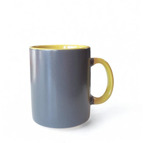 Grey and yellow Porcelain Mug