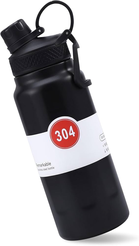 1000 mL stainless steel insulated water bottle with straw