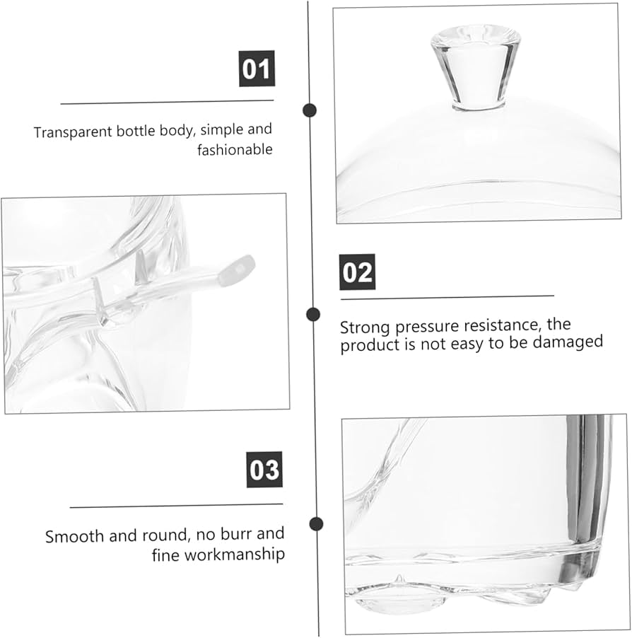 Acrylic Sugar Jar With Lid & Spoon