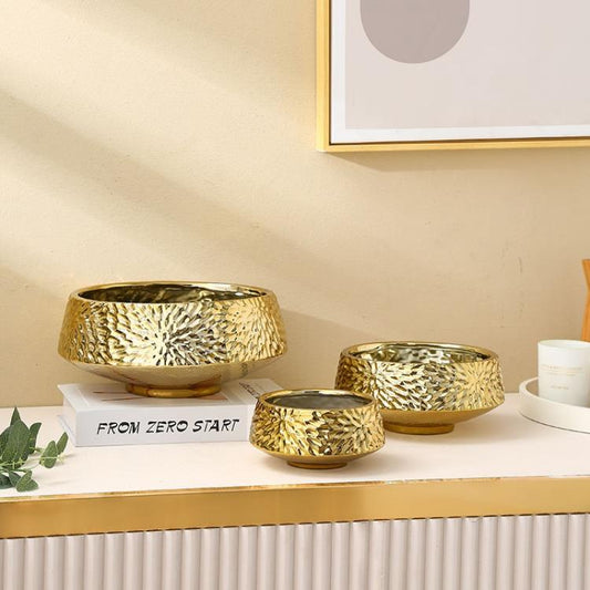 Gold Round Ceramic Bowl