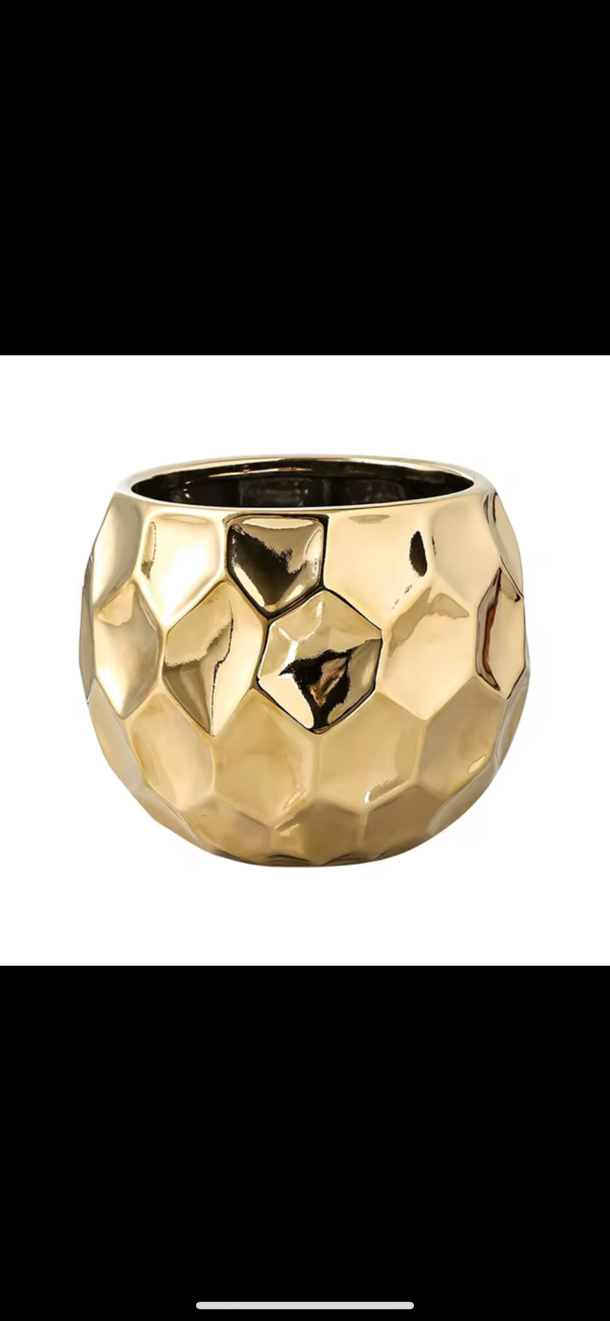 Geometric shape Ceramic Gold Flower Pot