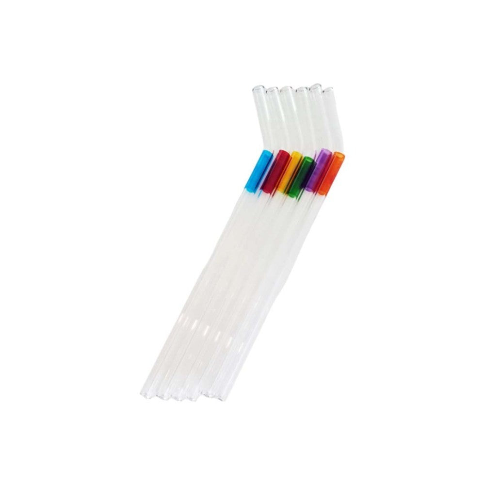 Set Of Divine Colored Glass Pipette x6