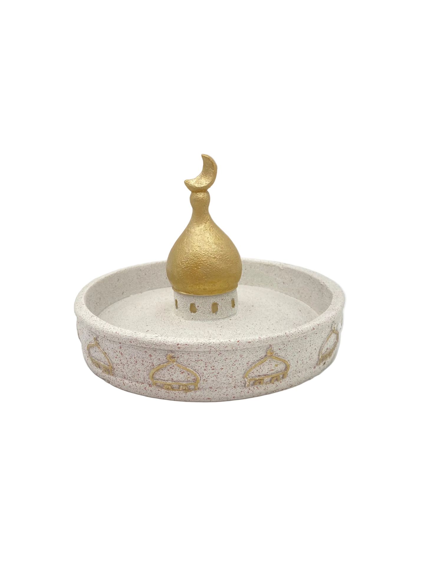 White & Gold Porcelain Decorative Serving Deep Plate