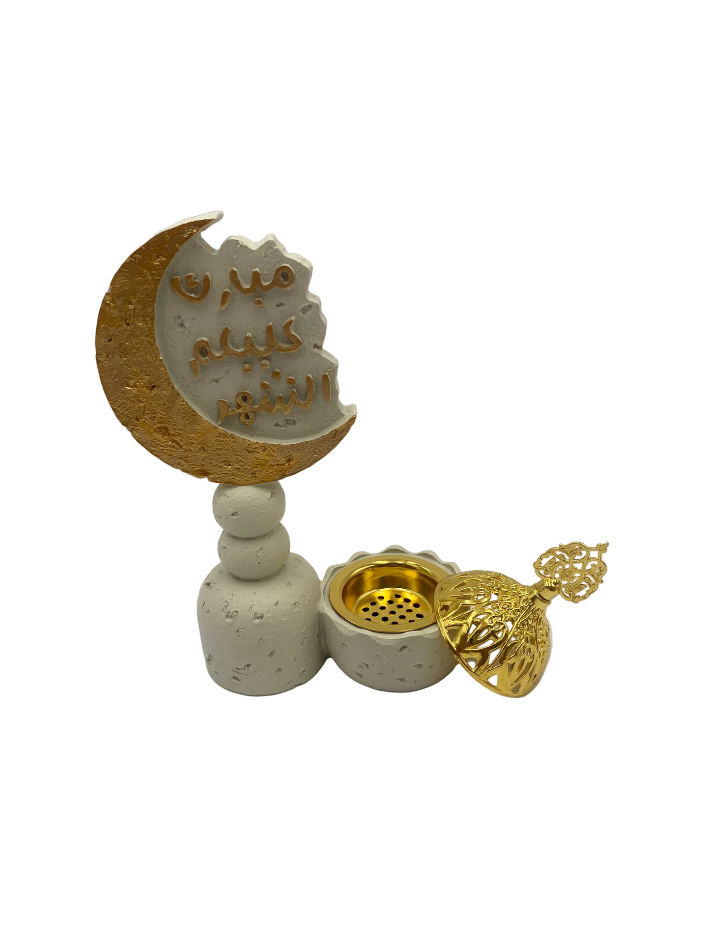 White & Gold Porcelain Oud /Candle Burner