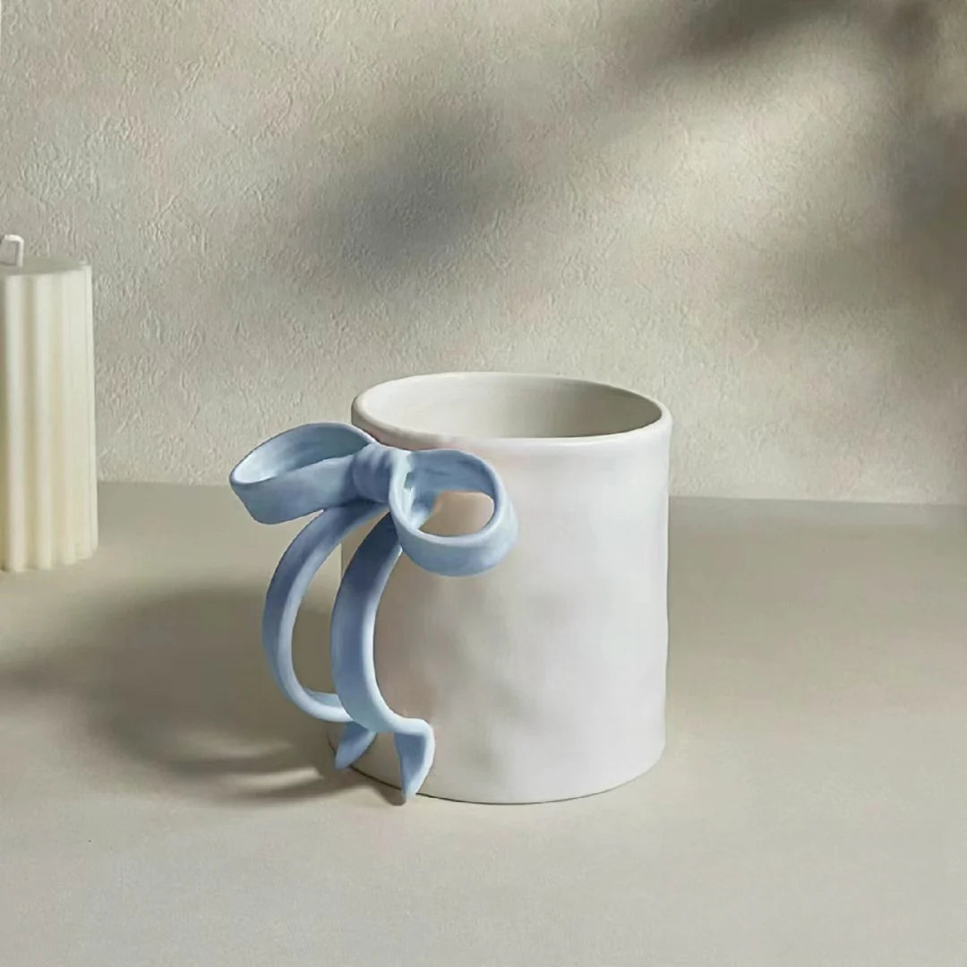 350 ml Matt Ceramic Mug With Ribbon Handle