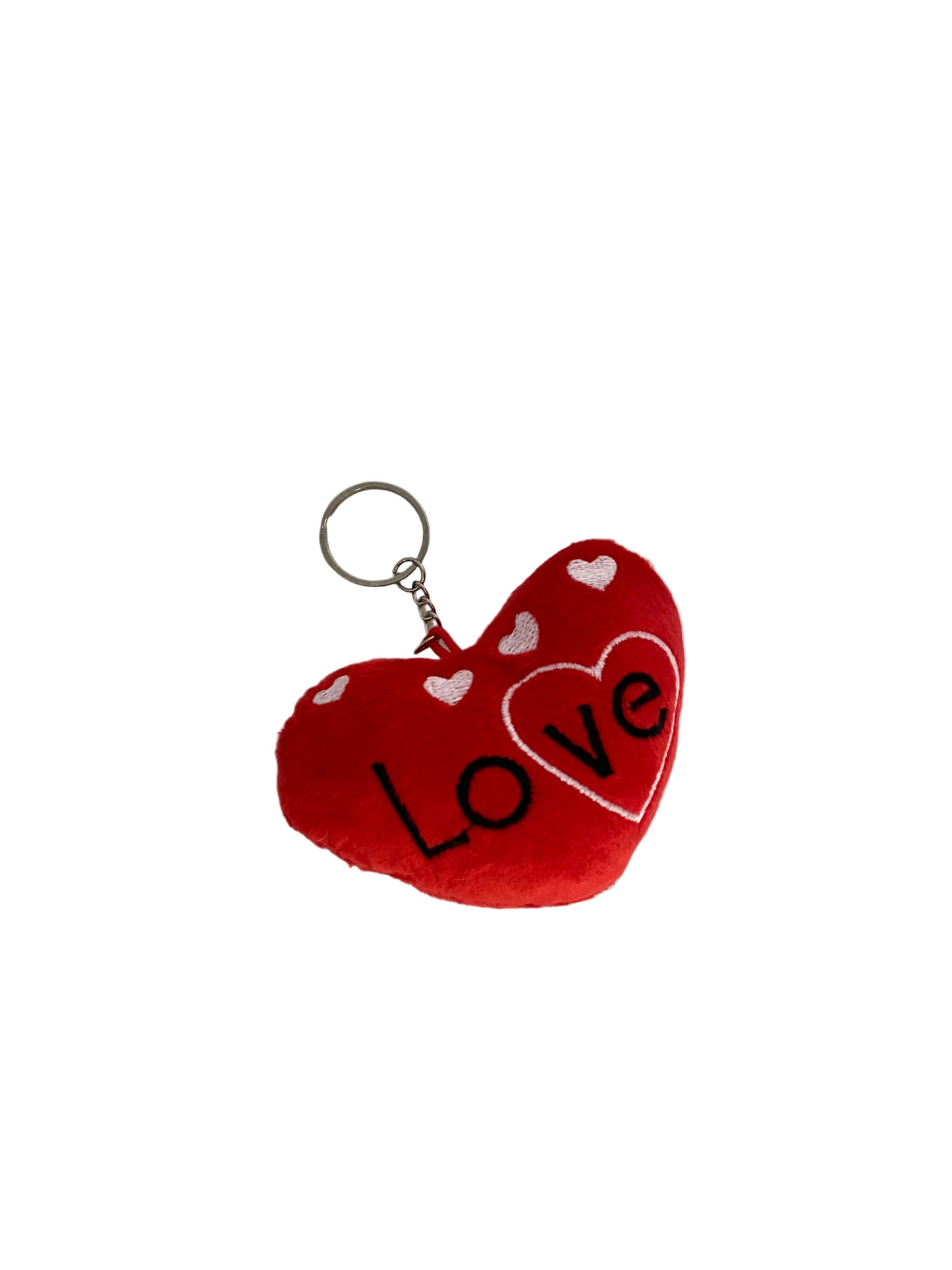 Large Love Heart Shaped Plush Keychain