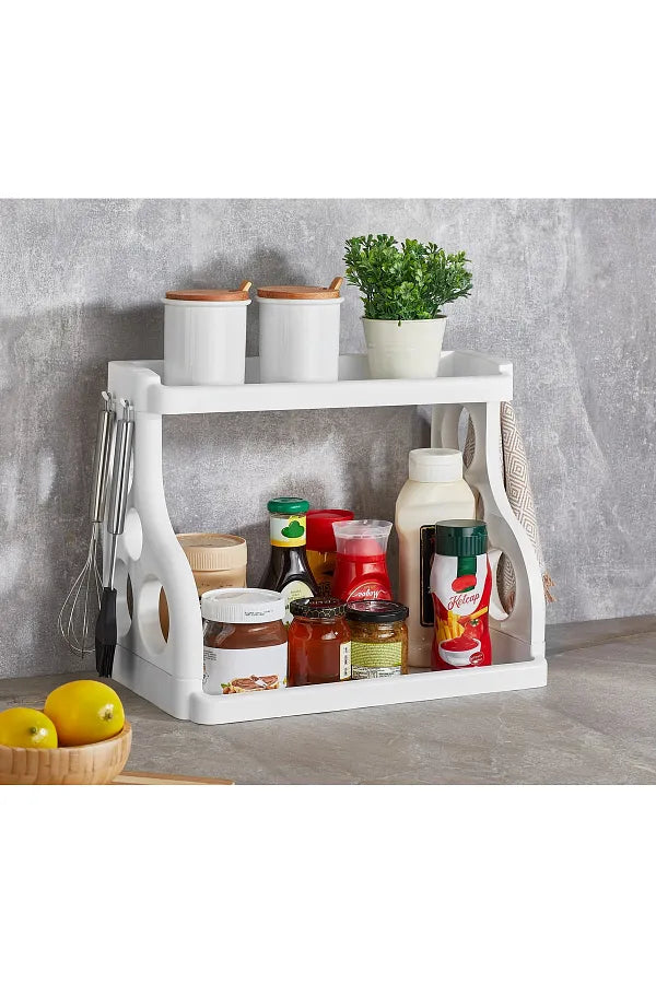 Plastic White Kitchen Organizer Shelf