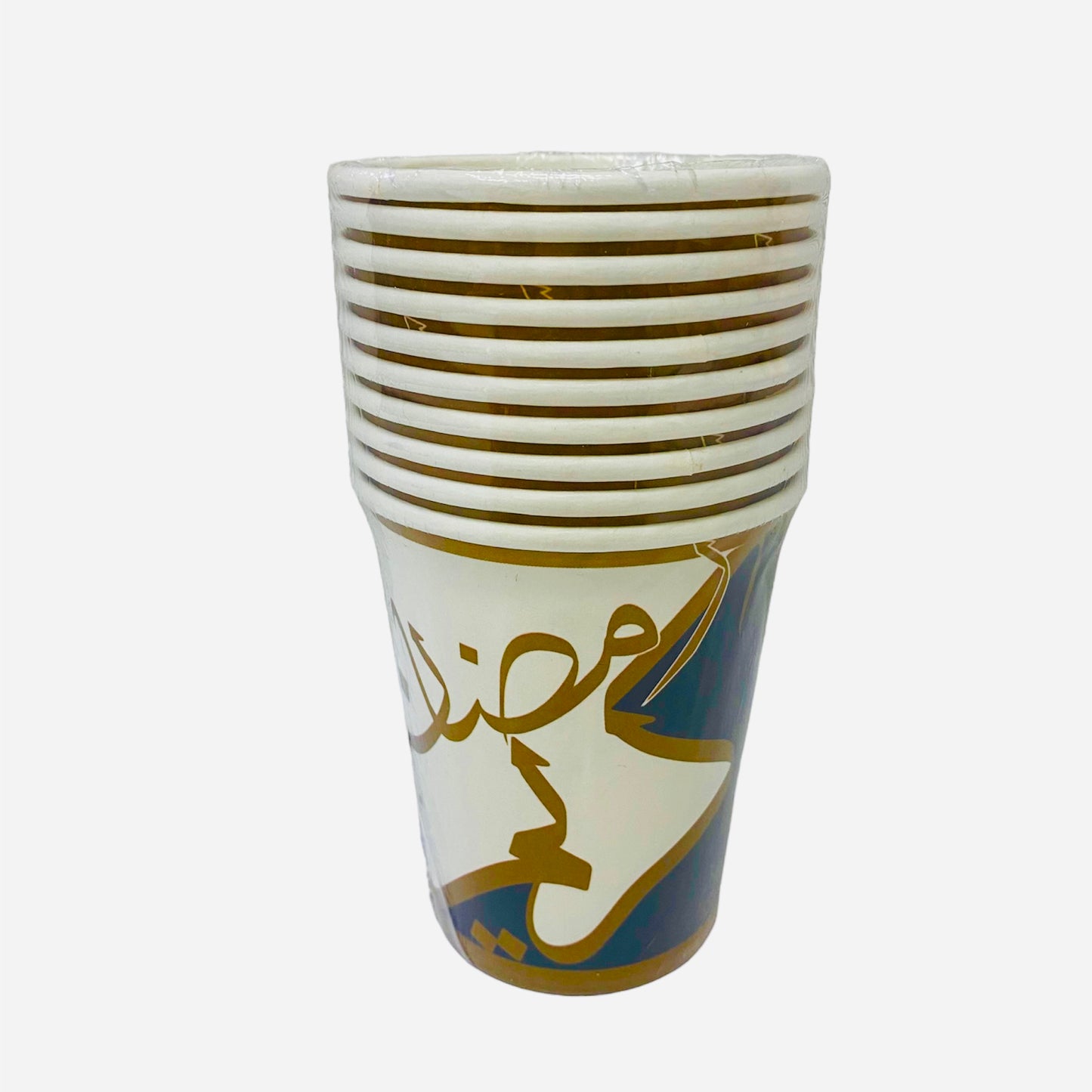 Ramadan Gold And Black Paper Cups (10 Pcs) - 240 ML