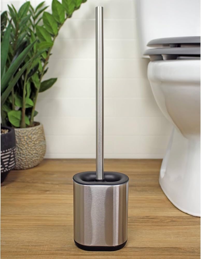 LACASA, Stainless Steel Toilet Brush Holder With Silicone Brush