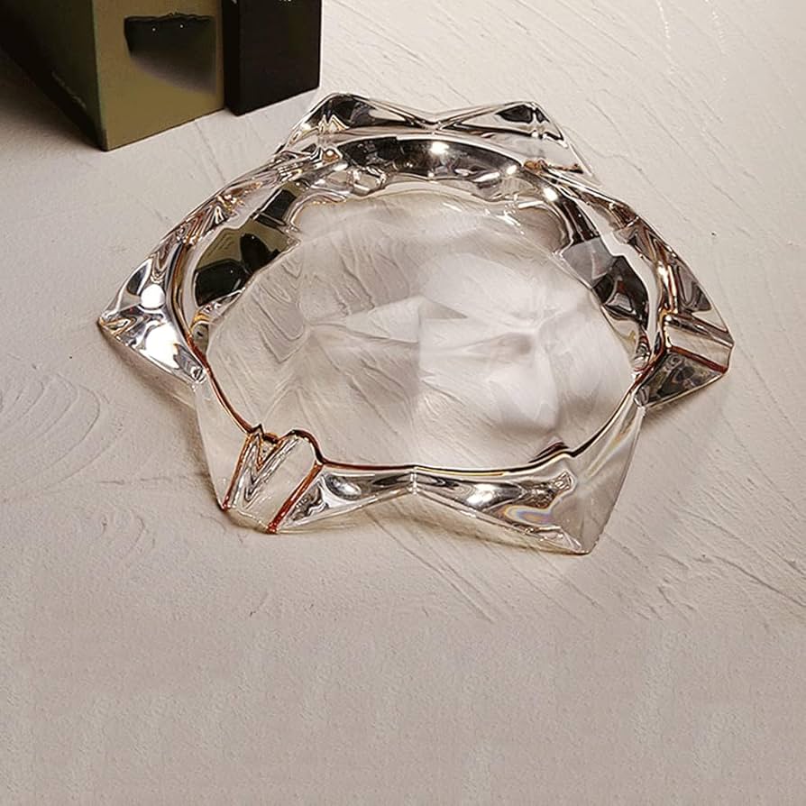 Clear Crystal Glass Ashtray