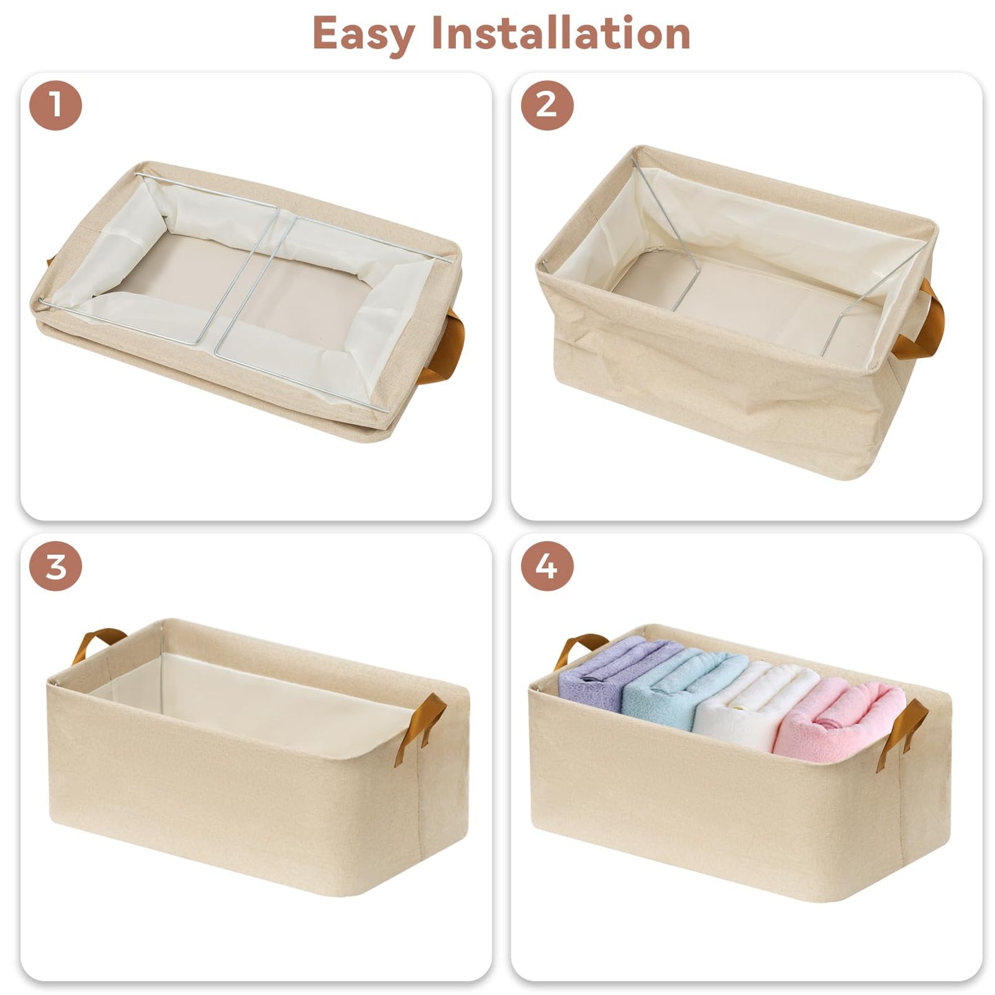1 pc Large Storage Baskets with Metal Frame