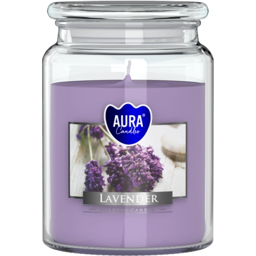 Big scented candles in glass with a lid