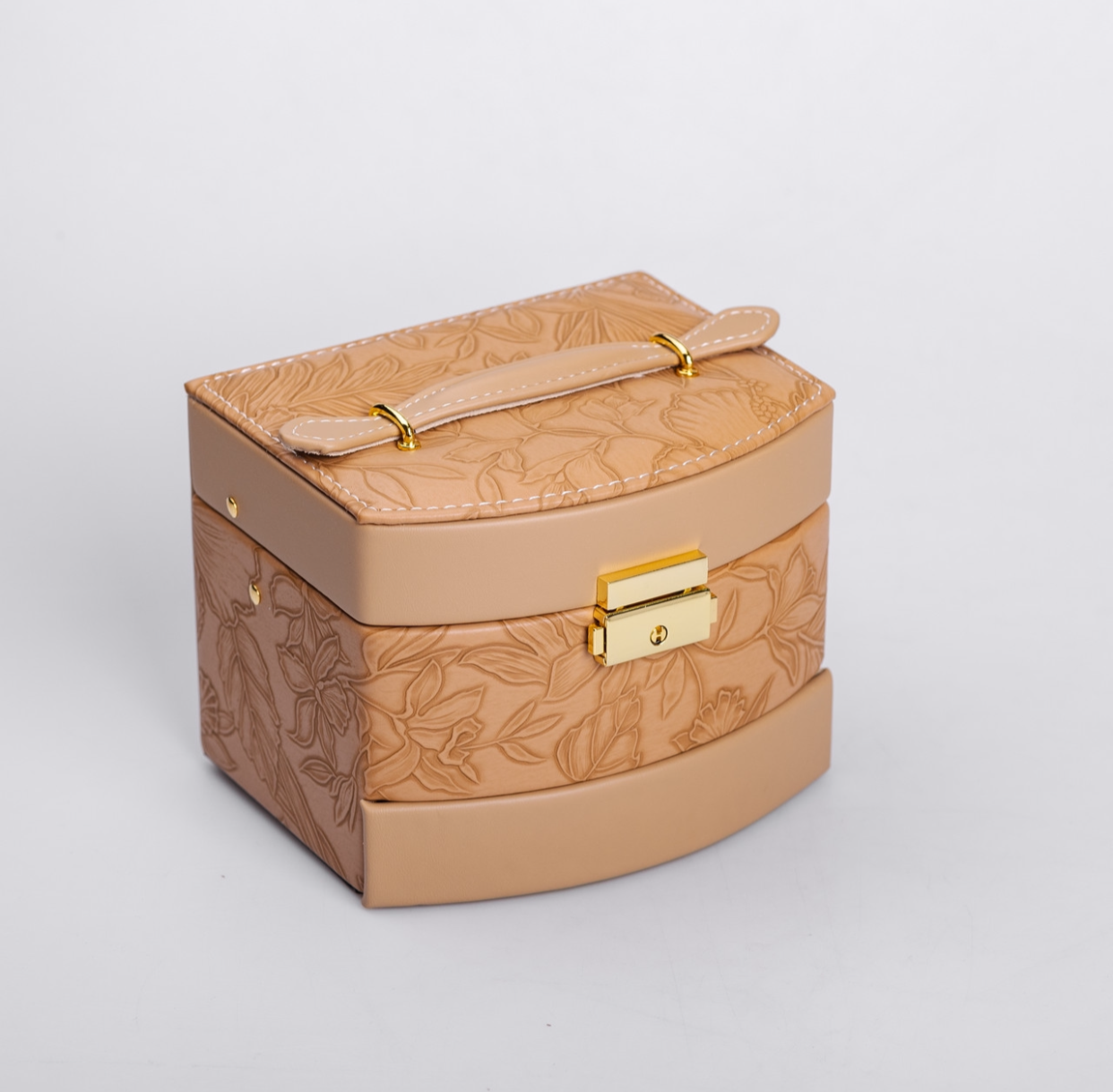 3 Layers Knitted Patterned Jewellery Box With Key