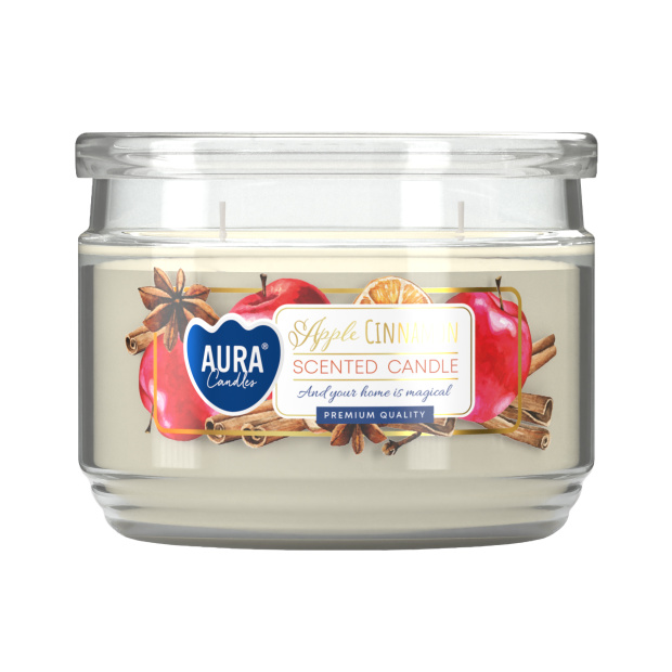 Scented Candle In Glass Jar With Two Wicks
