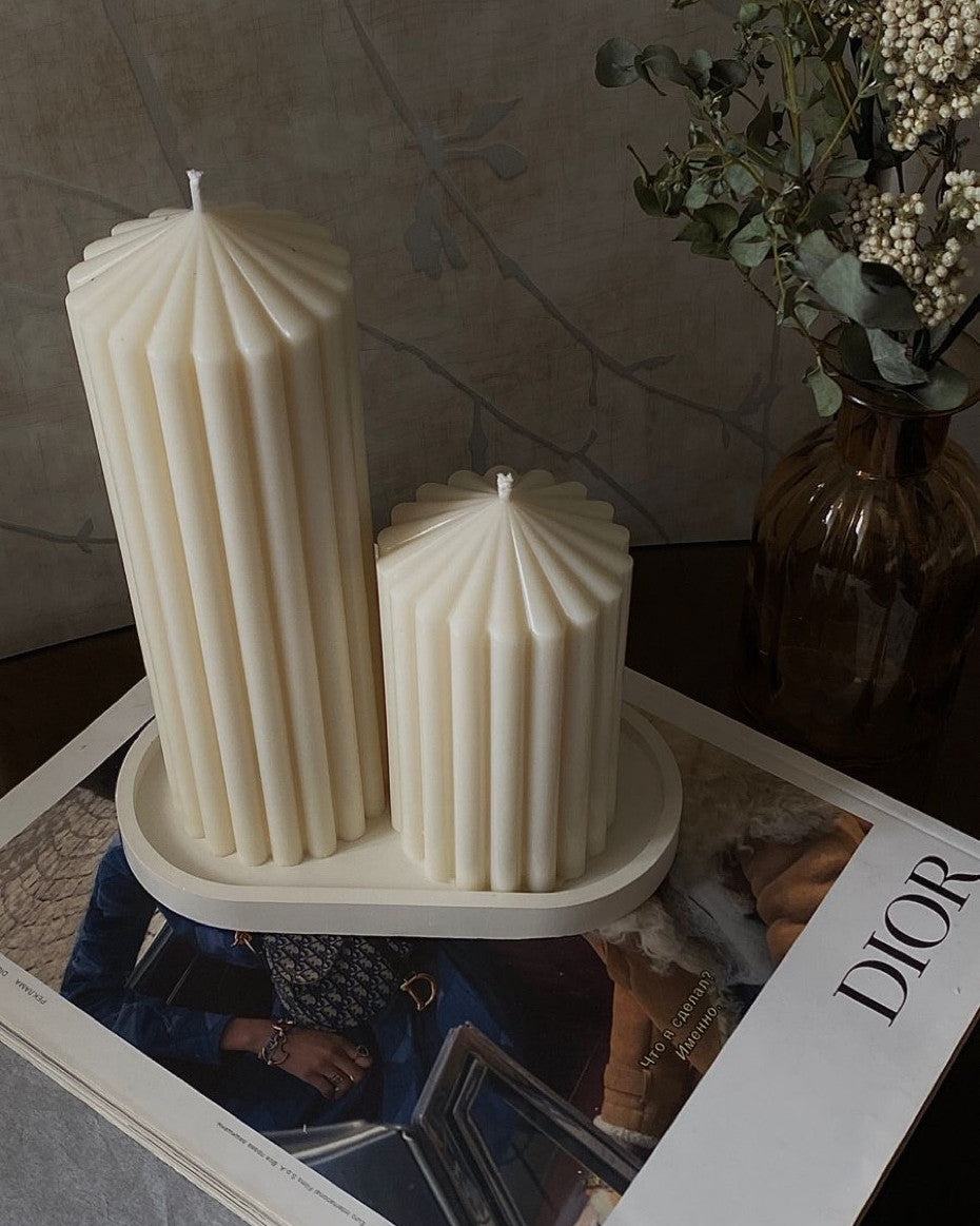 White Cylindrical Candle