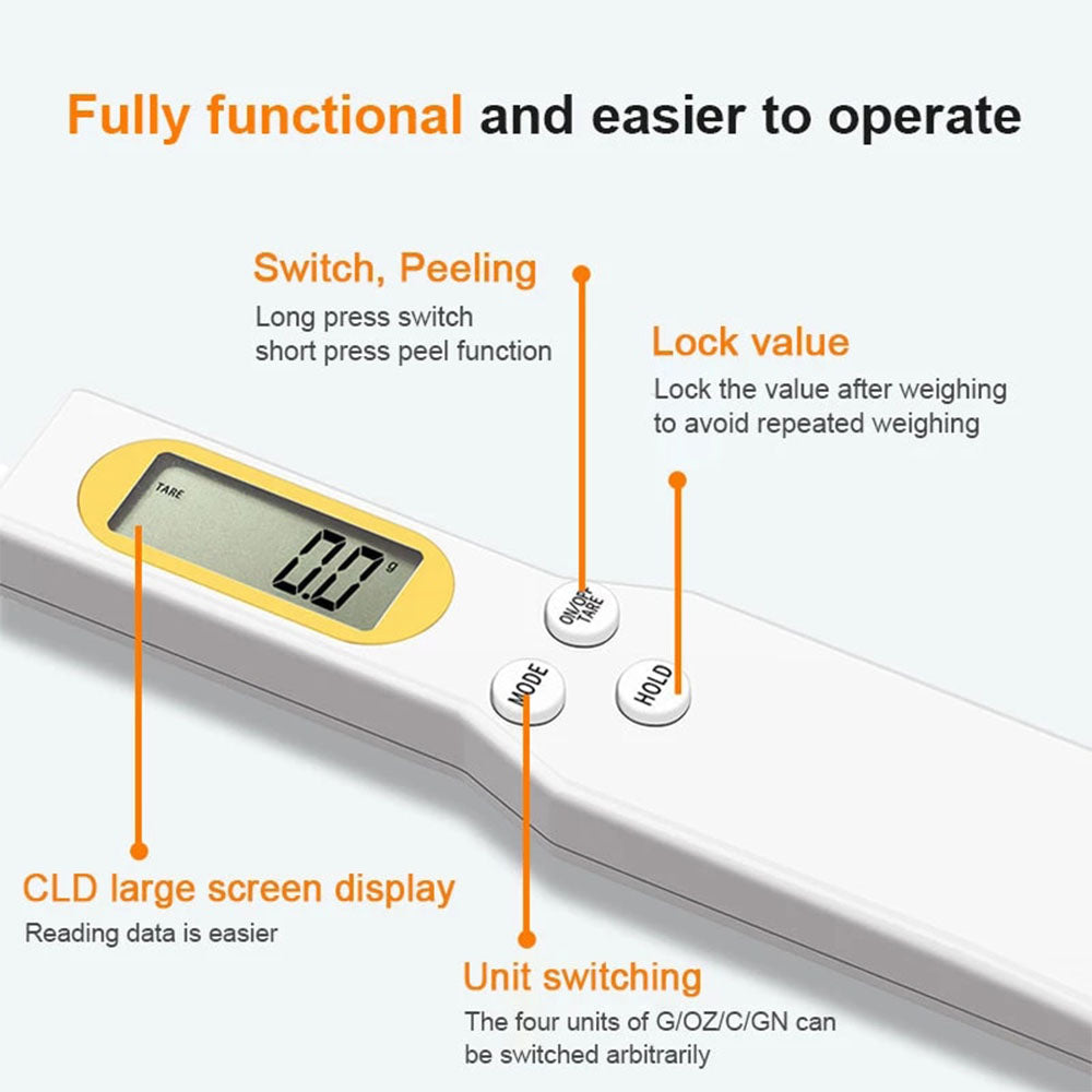 Electronic Kitchen Scale LCD Digital Measuring Food Spoon