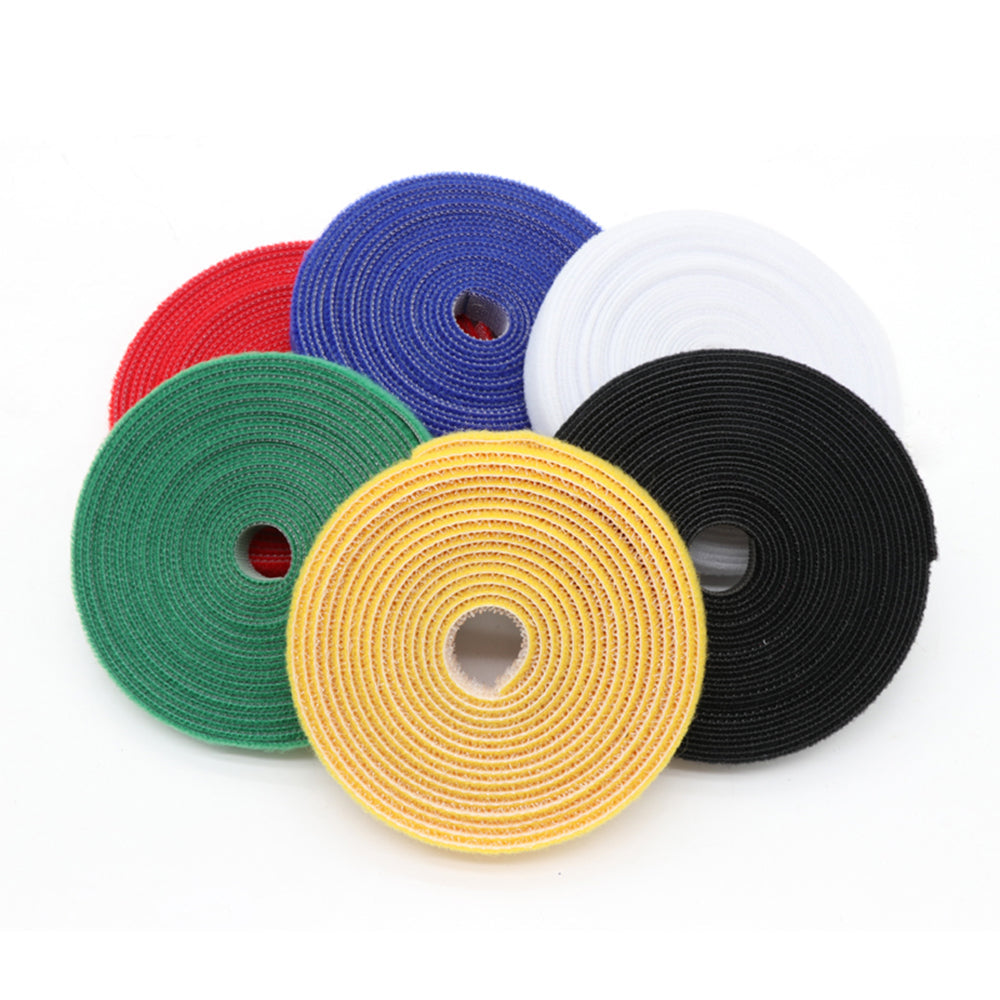 Self Adhesive Reusable Cable Tie Wire Straps Tape 1cm X 1 Meter 6 Pcs