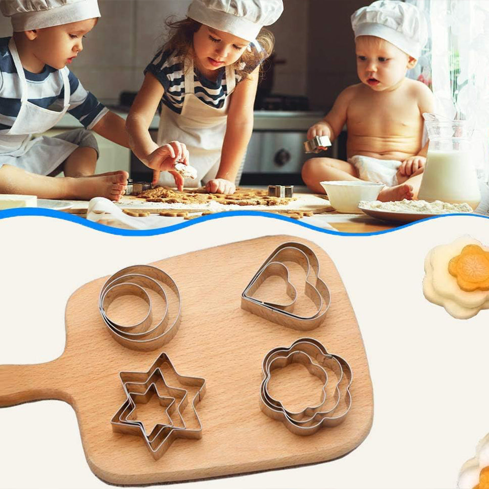 Cookie Cutters Set Stainless Steel Multi-Size Biscuit Cutters Cutting Shapes 20 Pcs