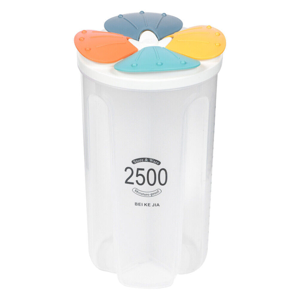 Clear Airtight Cereal Storage Food Container With Lids For Sesame Flour Dry Food 2500ml