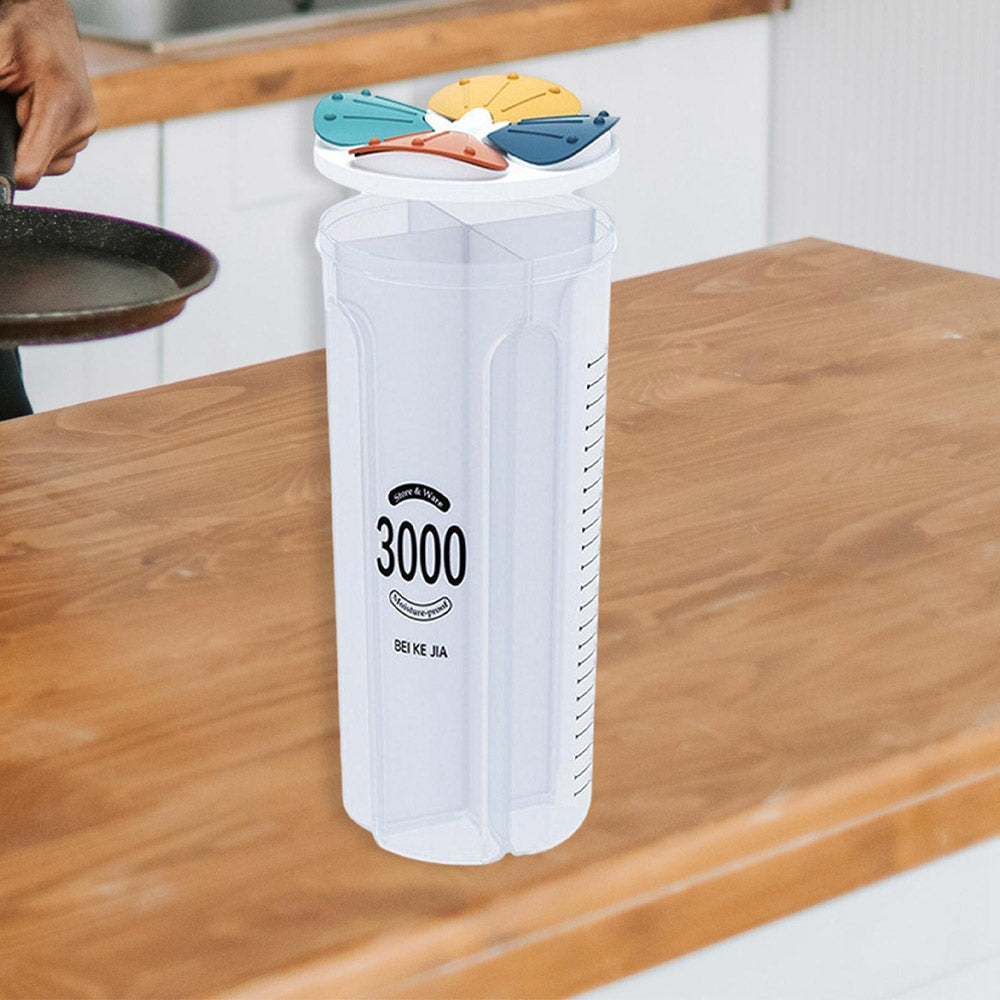 Clear Airtight Cereal Storage Food Container With Lids For Sesame Flour Dry Food 3000ml