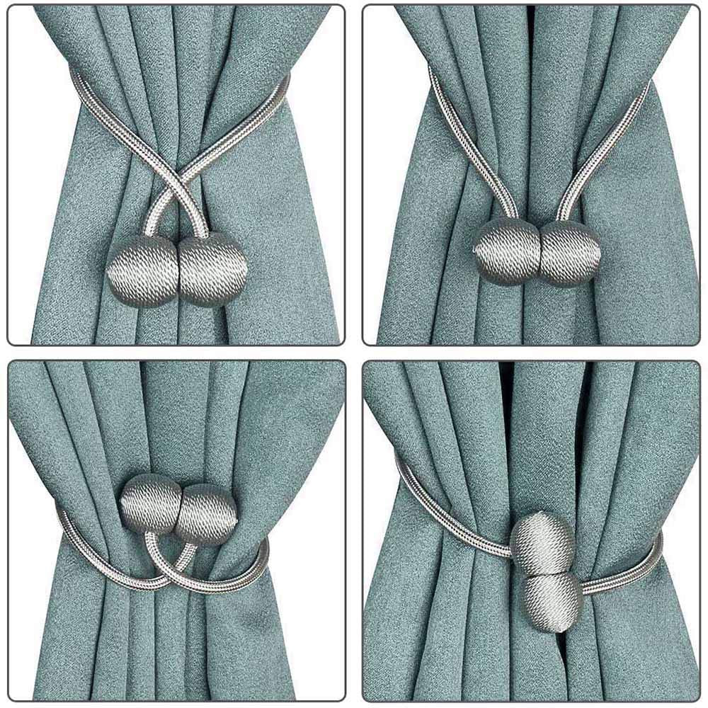 Magnetic Curtain Tiebacks Curtain Clips Rope Holdbacks Curtain Weaving Holder Buckles For Home Office Decorative 1 Piece